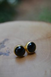 STONEAGE JEWELLERY Oniks Doğal Taş El Yapımı Küpe - 1