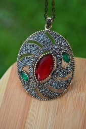 STONEAGE JEWELLERY Kök Yakut Taşlı Otantik Kolye - 2