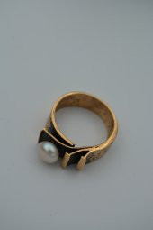 STONEAGE Gerçek İnci Ayarlanabilir Bayan Yüzük Madeni Bakır thumbnail 7