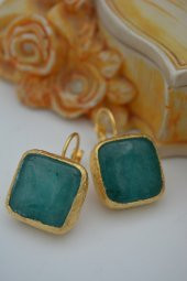 STONEAGE JADE TAŞLI EL YAPIMI KÜPE thumbnail 4