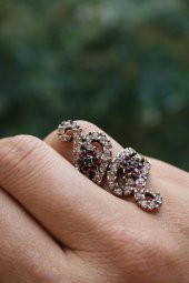 STONEAGE Bayan Yüzük Ayarlanabilir Sarmaşık Model Kaliteli Bronz thumbnail 1