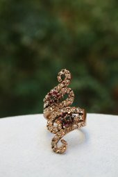 STONEAGE Bayan Yüzük Ayarlanabilir Sarmaşık Model Kaliteli Bronz thumbnail 3