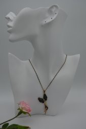 STONEAGE İkili Gül Goncası Bayan Kolye El Yapımı thumbnail 3