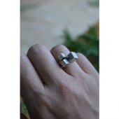 STONEAGE Bayan Antik Gümüş Bohem Ayarlanabilir Yüzük thumbnail 2