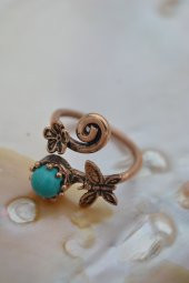 STONEAGE ÖZEL TARASIM TURKUAZ YÜZÜK thumbnail 3