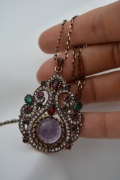 STONEAGE Bayan Kolye Zirkon Taşlı Saray Kolyesi thumbnail 1