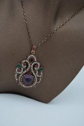 STONEAGE Bayan Kolye Zirkon Taşlı Saray Kolyesi thumbnail 8