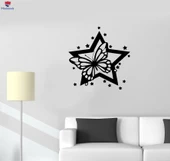 Duvar Sticker Kelebek Yıldız Çiçek Desenleri Güzel Dekor Oturma Odası, Yatak Odası Sticker - 1