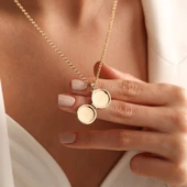 Altın Resimli Kolye Hayat Ağacı Tasarım Doç Zincir thumbnail 2