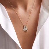 Altın Kedi Kolye 2.0 cm thumbnail 1