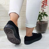 Fiyra 554 Siyah-Siyah Kısa Unisex Sneaker Keten Spor Ayakkabı - 6