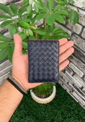 Guard Örgü Baskılı Lacivert Hakiki Deri Kartlık Erkek / Kadın P5191 - 1