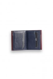 Guard Lacivert - Bordo Çift Renk Bölmeli Hakiki Deri Kartlık Erkek / Kadın P1309 - 2