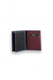 Guard Lacivert - Bordo Çift Renk Bölmeli Hakiki Deri Kartlık Erkek / Kadın P1309 - 5