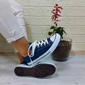 Fiyra 554 Kot Mavi Kısa Unisex Sneaker Keten Spor Ayakkabı - 2
