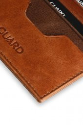 Guard Antik Taba - Kahverengi Çift Renk Hakiki Deri Kartlık Erkek / Kadın P5334 - 4