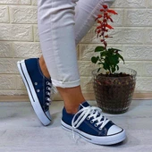 Fiyra 554 Kot Mavi Kısa Unisex Sneaker Keten Spor Ayakkabı - 4