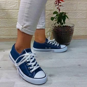 Fiyra 554 Kot Mavi Kısa Unisex Sneaker Keten Spor Ayakkabı - 5