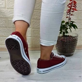 Fiyra 554 Bordo Kısa Unisex Sneaker Keten Spor Ayakkabı - 6
