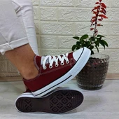 Fiyra 554 Bordo Kısa Unisex Sneaker Keten Spor Ayakkabı - 2