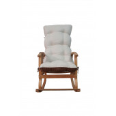 Mobildeco Padişah Erciyes Ahşap Çift Minderli Cepli Sallanan Sandalye Kahve/Krem - 6