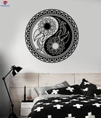 Oturma Odası, Yatak Odası Duvar Sticker Zen Mandala Çiçek Budizm Sanat Dekorasyon Çıkartmaları Benzersiz Hediyelik - 1