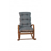 Mobildeco Vezir Erciyes Ahşap Çift Minderli Cepli Sallanan Sandalye Gri/Krem - 2