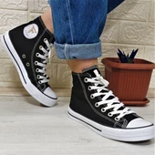 Fiyra 555 Siyah-Beyaz Uzun Unisex Sneaker Keten Spor Ayakkabı - 5