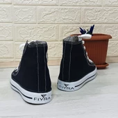 Fiyra 555 Siyah-Beyaz Uzun Unisex Sneaker Keten Spor Ayakkabı - 10