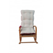 Mobildeco Vezir Erciyes Ahşap Çift Minderli Cepli Sallanan Sandalye Bordo/Krem - 6