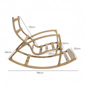 Mobildeco Vezir Erciyes Ahşap Çift Minderli Cepli Sallanan Sandalye Bordo/Krem - 7