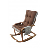 Mobildeco Şehzade Ahşap Sallanan Sandalye Ve Dinlenme Koltuğu Çift Renk (Kahve/Krem) doğal - 3