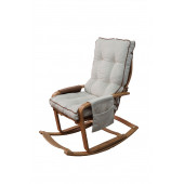 Mobildeco Şehzade Ahşap Sallanan Sandalye Ve Dinlenme Koltuğu Çift Renk (Kahve/Krem) doğal - 4