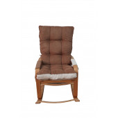 Mobildeco Şehzade Ahşap Sallanan Sandalye Ve Dinlenme Koltuğu Çift Renk (Kahve/Krem) doğal - 5