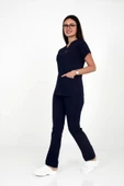 Deniz İş Kadın Terycotton Yarasakol Lacivert Renk Scrubs Takım - 1