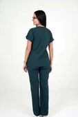 Deniz İş Kadın Terycotton Yarasakol Acı Yeşil Renk Scrubs Takım - 5