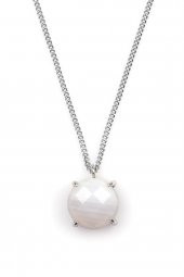 Akik Doğal Taş Gümüş Renkli Kolye thumbnail 1