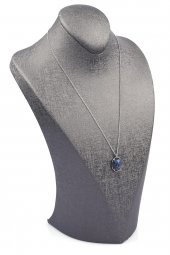 Dumortierite Doğal Taş Gümüş Renkli Kolye thumbnail 2
