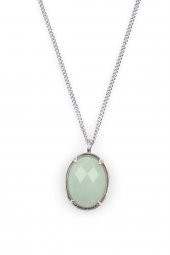 Aventurin Doğal Taş Gümüş Renkli Kolye thumbnail 1