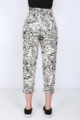 Kadın Desenli Paperbag Duble Paça Pantolon thumbnail 4