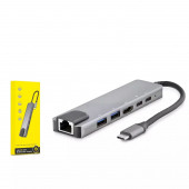 HADRON HDX7791 ÇEVİRİCİ TYPE-C TO 3.0 6 IN 1 USB + HDTV 4K - 1