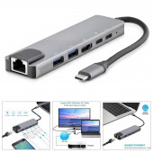 HADRON HDX7791 ÇEVİRİCİ TYPE-C TO 3.0 6 IN 1 USB + HDTV 4K - 2