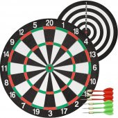 Çift Taraflı Dart Tahtası ve 6 Adet Metal Uçlu Ok 35cm Bullseye - 1