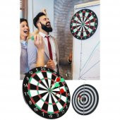 Çift Taraflı Dart Tahtası ve 6 Adet Metal Uçlu Ok 35cm Bullseye - 4