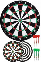 Çift Taraflı Dart Tahtası ve 6 Adet Metal Uçlu Ok 35cm Bullseye - 6