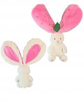Peluş Çilek Tavşan Fermuarlı İster Tavşan İster Çilek Yastık Oyun / Sevgiliye Özel Peluş Tavşan 50cm - 3
