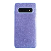 Samsung S10 (G973) 3in1 Simli Silikon Arka Kapak Mor - 1
