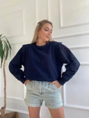 Kadın Fisto Detaylı Sweat Lacivert - 2