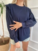 Kadın Fisto Detaylı Sweat Lacivert - 6