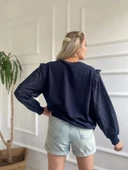 Kadın Fisto Detaylı Sweat Lacivert - 4